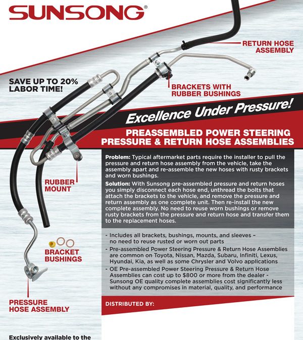 Sunsong Preassembled Power Steering Pressure & Return Hose Assemblies