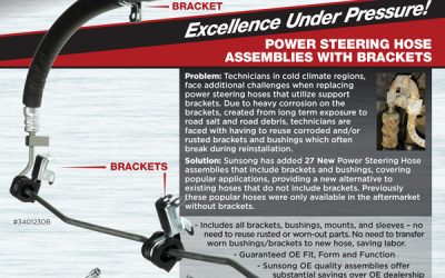 Sunsong Power Steering Hose Assemblies with Brackets